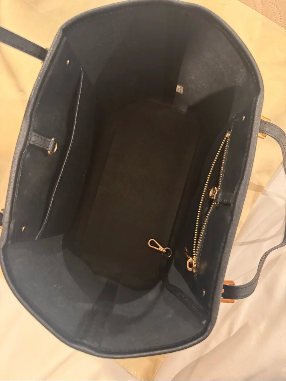 Michael Kors Black and White Striped Tote